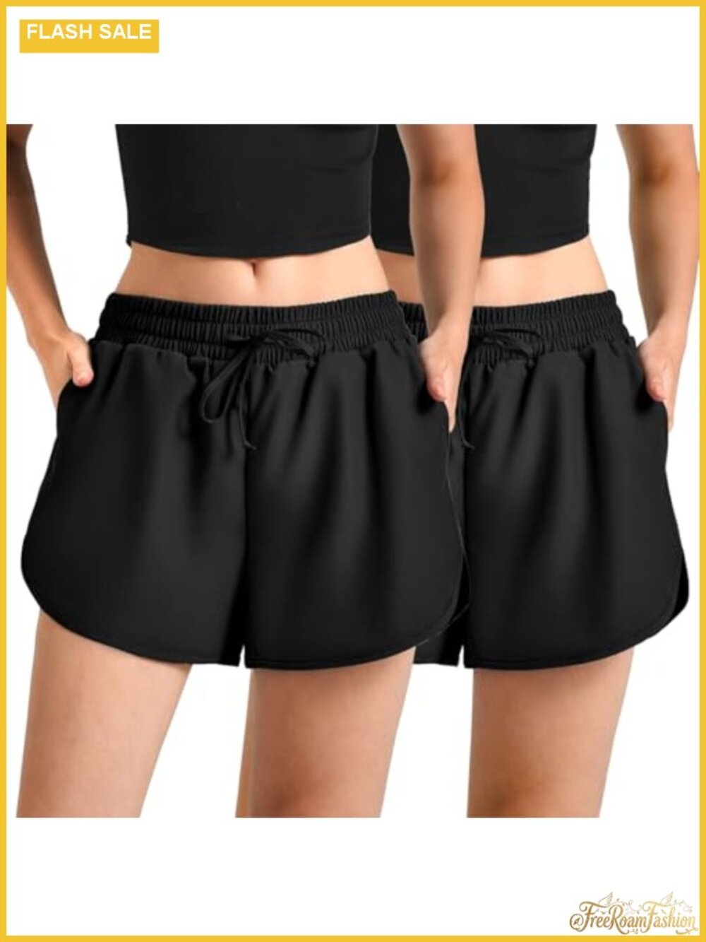 2 Pack High Waisted Running Shorts for Women with Pockets Quick Dry